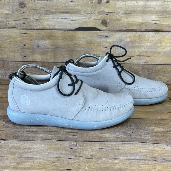 Worldboots Sz 8  Mens Moccasin Sneakers 100% Leather‎ Suede Light blue Color main image 8